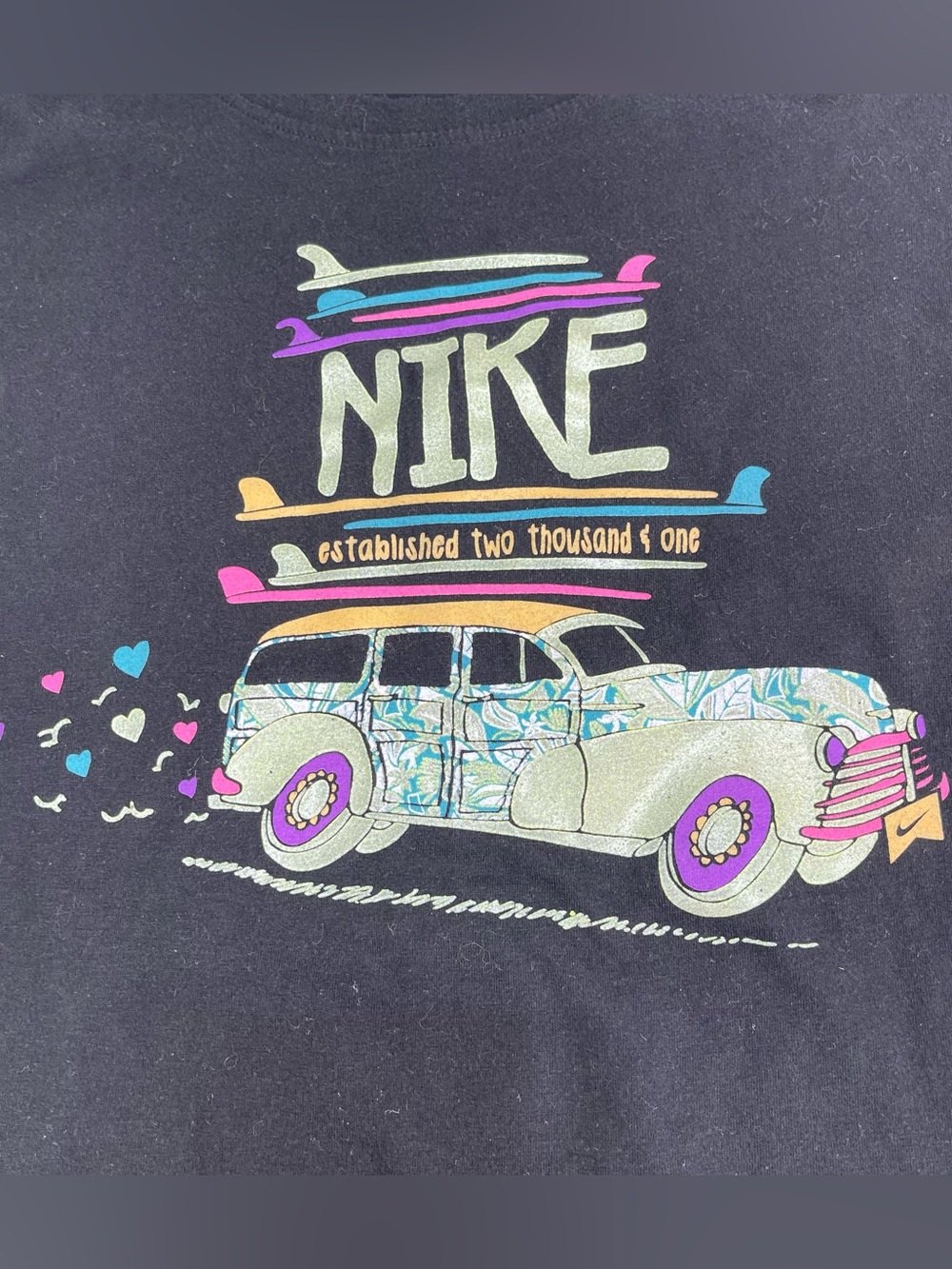 Nike Retro Graphic Surfer Print Station Wagon Colorful Girls XL 16